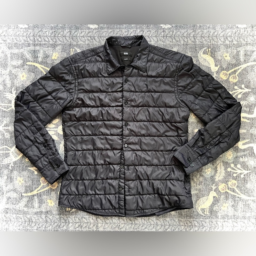 Hugo Boss Quilted Puffer Button Down Shirt Jacket